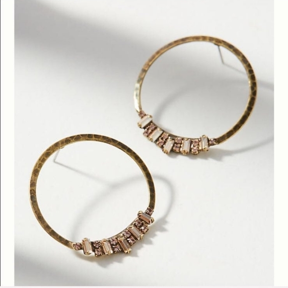 Anthropologie Jewelry - 😍NWT! ANTHROPOLOGIE! gorgeous bejeweled hoops